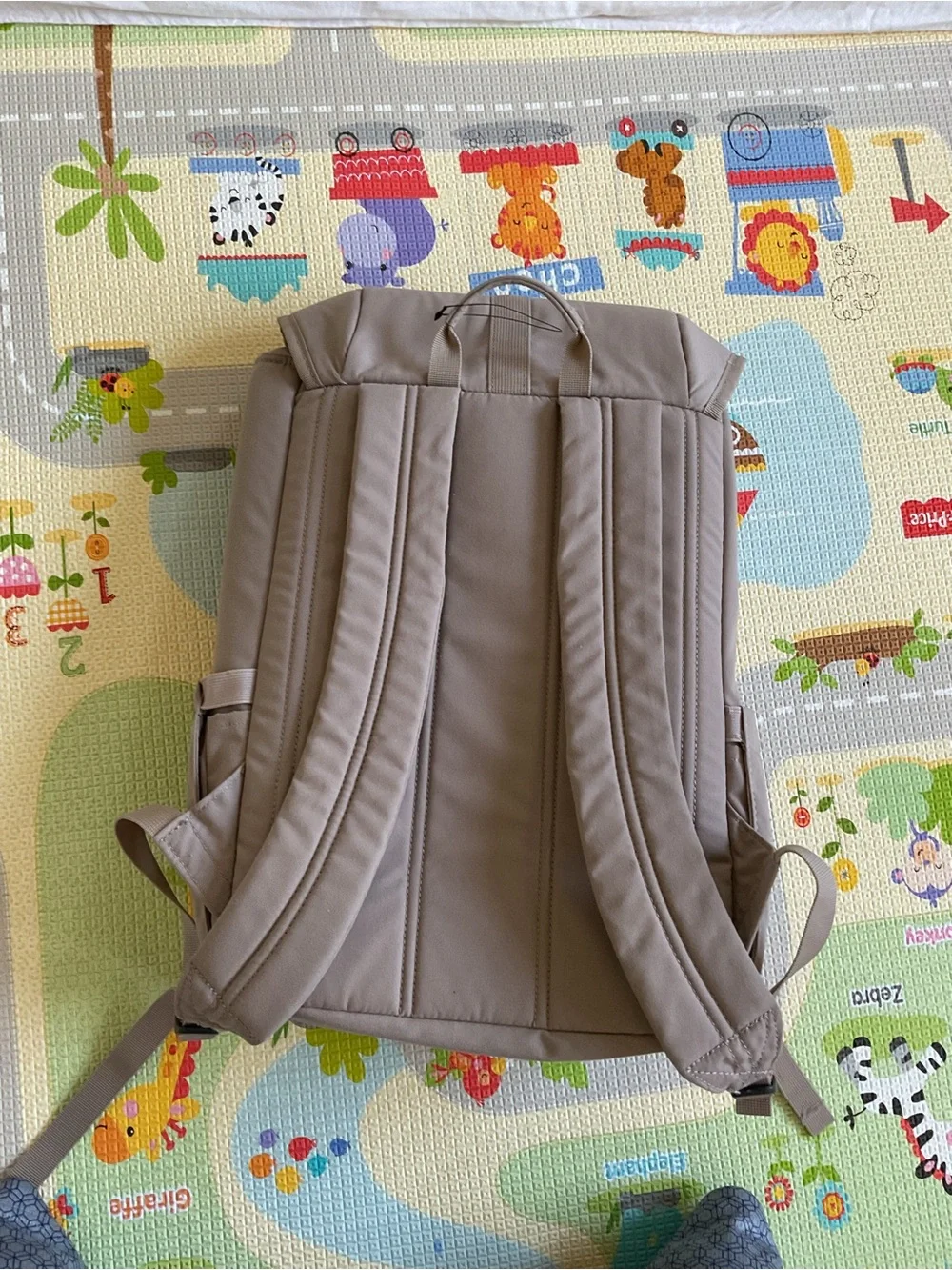 K-Way Beige  Backpack with Front Zip Pocket easily unisex